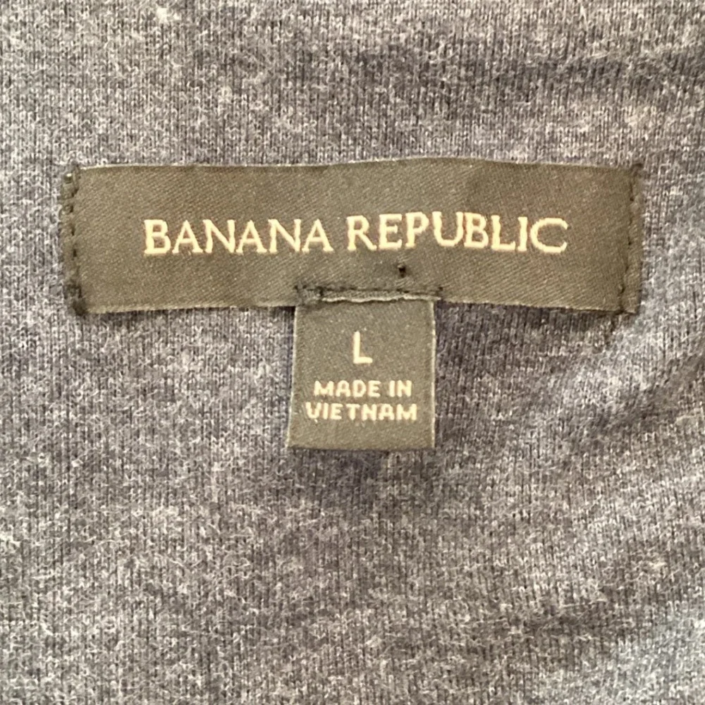 Banana Republic Mens Navy Blue Quilted Puffer Vest Full Zip Jersey Lined - Large